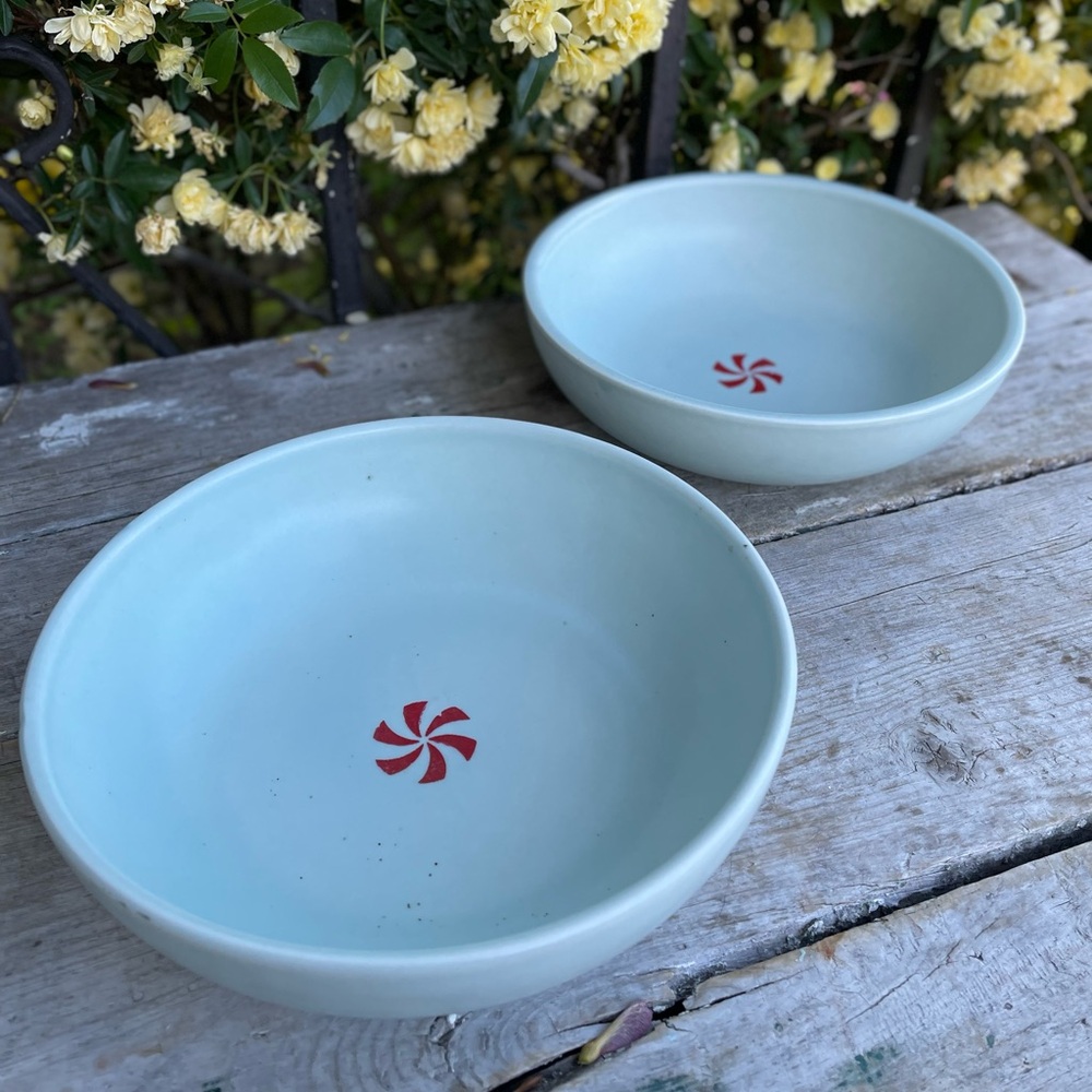 CMG pale blue stoneware cereal bowls set of 2